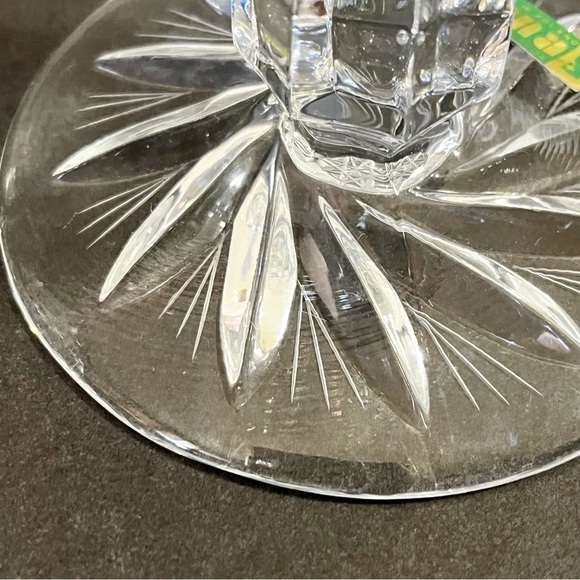 Irena Poland Crystal Taper Candle Candlestick Holders Vintage MCM Short Pair 2x - Picture 4 of 9